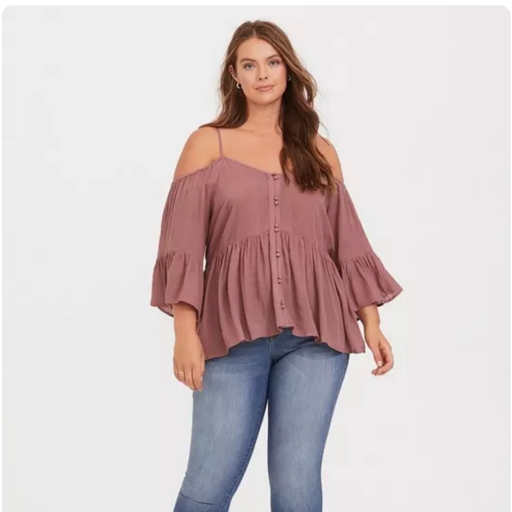 Women's Mauve Off-Shoulder Top
